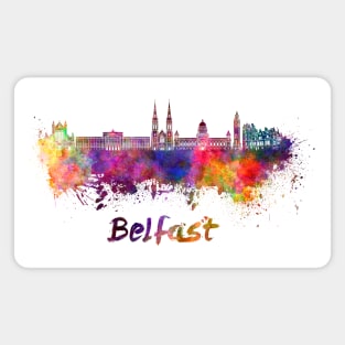 belfast skyline in watercolor Magnet